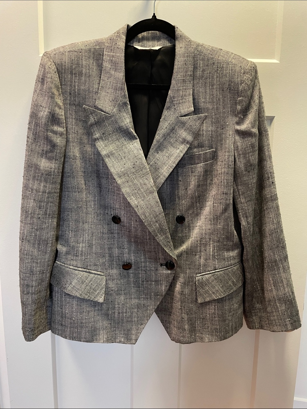 Vivenne Westwood-inspired Sharp Gray Double-Breasted Women's Blazer